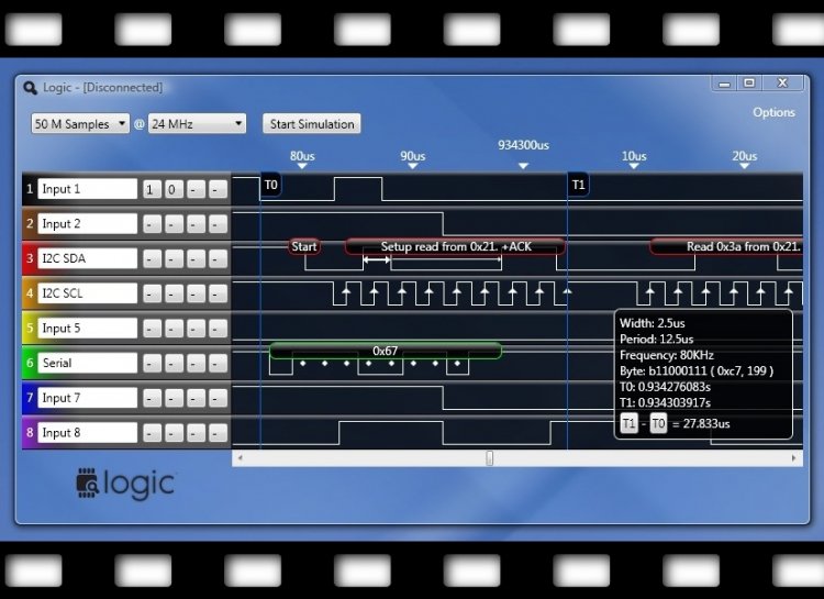 usb logic analyzer - 24 mhz 8 channel interface