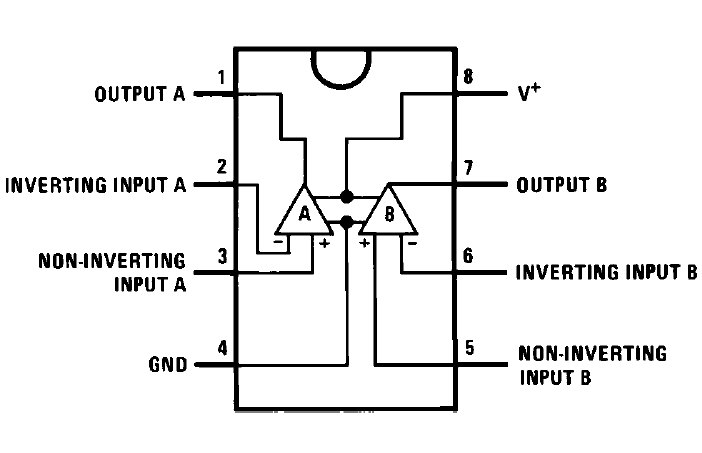 lm358 - dip8 entegre pin dizilimi