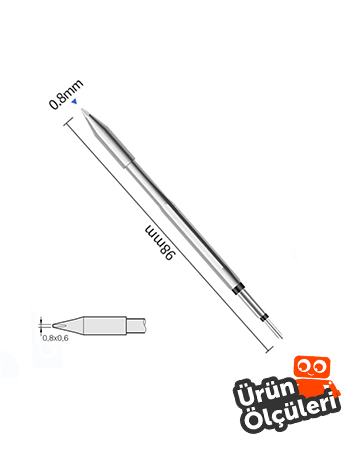 Bakon C2245-742 Shape-0.8D Havya Uç (1 Adet) Ölçüleri