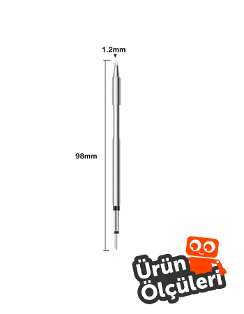 Bakon C2245-906 (1.2-0.7D) Soldering İron Tip Dimensions