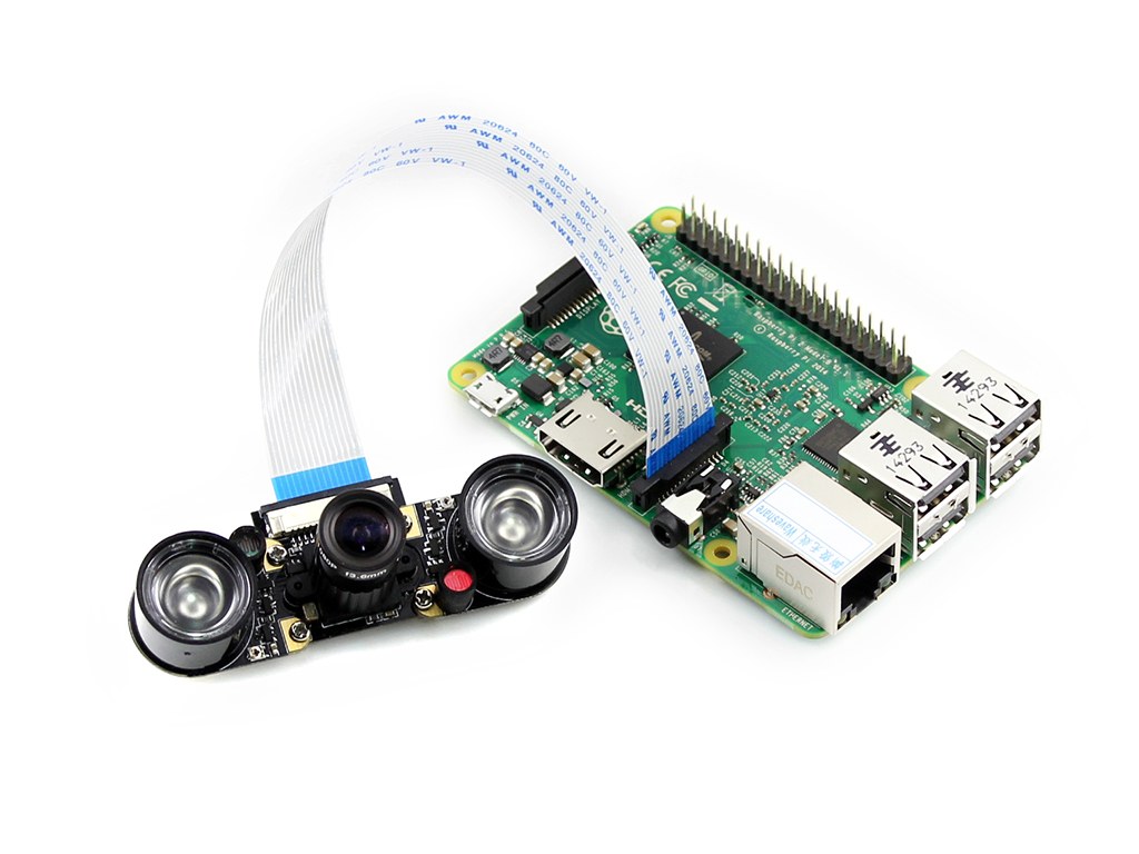 raspberry pi kamera - ayarlanabilir fokus + kızılötesi led modülü