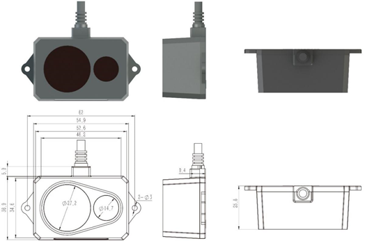 DE-LIDAR TF02 Technical Drawing