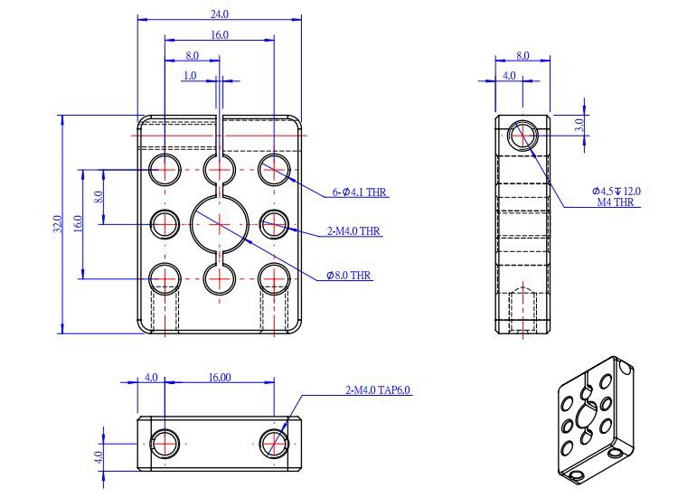 makeblock 8 mm şaft bağlantı parçası boyutlar