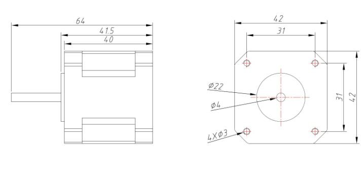 42BYG stepper motor dimension