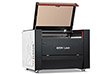 Aeon Nova10 S 一家乱入  Professional CO2 Laser Cutter and Engraver three-quarter view with lid open