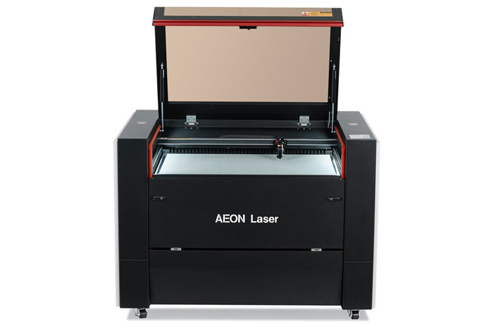 Aeon Nova10 S 国精品无码一区二区三区在线  Professional CO2 Laser Cutter and Engraver front overhead view with lid open