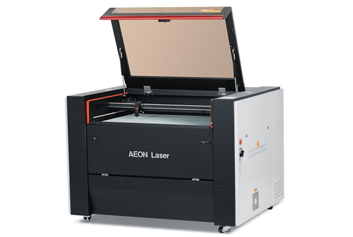 Aeon Nova10 S 国精品无码一区二区三区在线  Professional CO2 Laser Cutter and Engraver three-quarter view with lid open