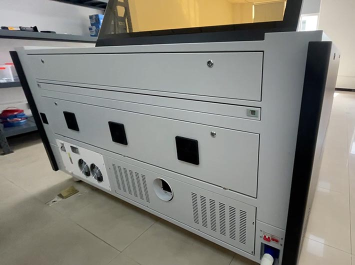 close up of rear panel on the Aeon Super NOVA CO2 Laser Engraver and Cutting Machine